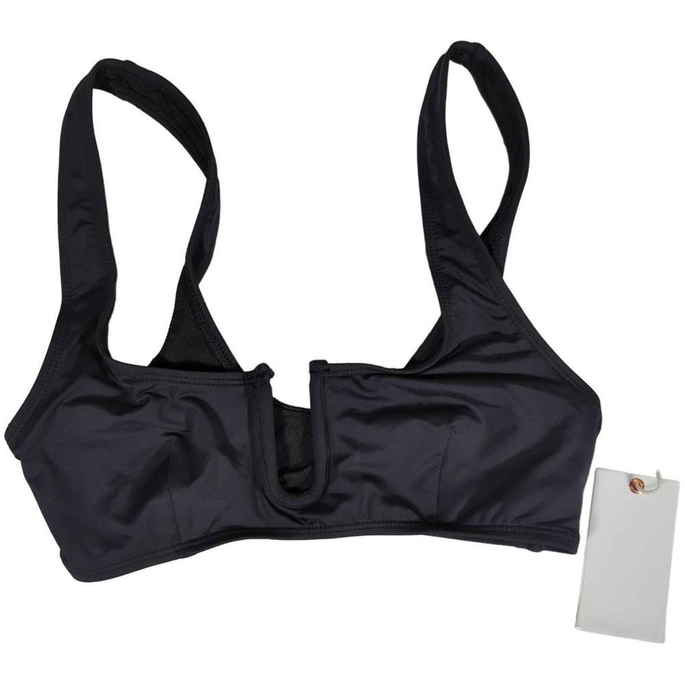 GOOD AMERICAN Black U Wire Bikini‎ Top Swimsuit Size 0 K001